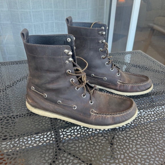 Sperry Cloud Logo Authentic Original 7-Eye Boot Size 10 Brown - Picture 1 of 8